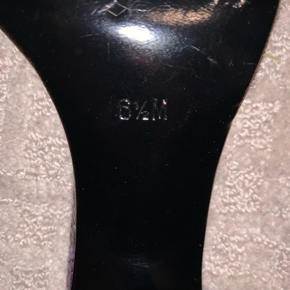 Purple fur snakeskin Donald Pliner slides - Picture 4 of 9